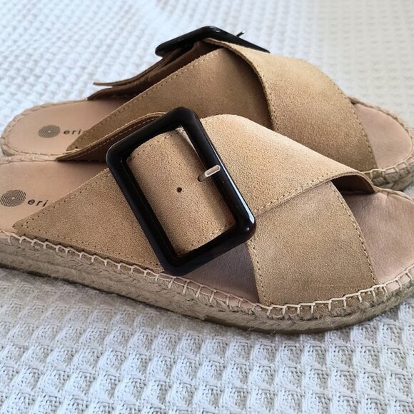 Eric Michael Leather Slide-On Sandals - Picture 2 of 5
